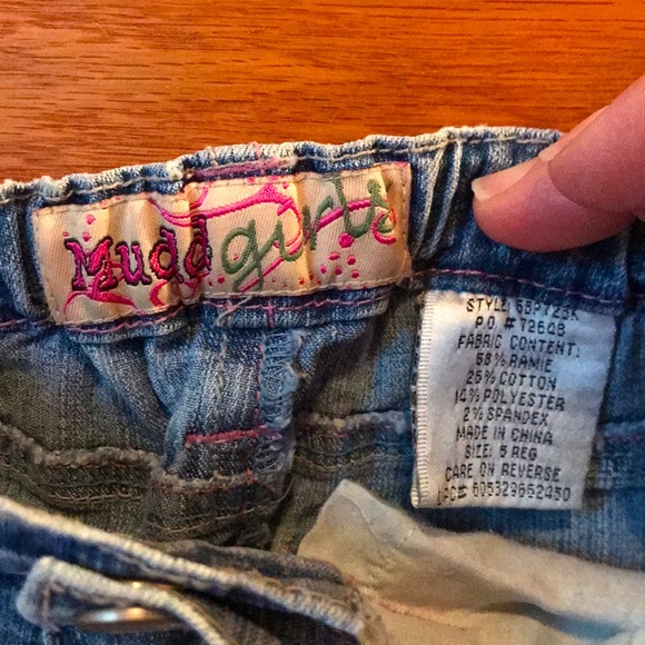 Mudd girls Jean flare skirt. Sz 5 light wash denim. - Picture 2 of 3